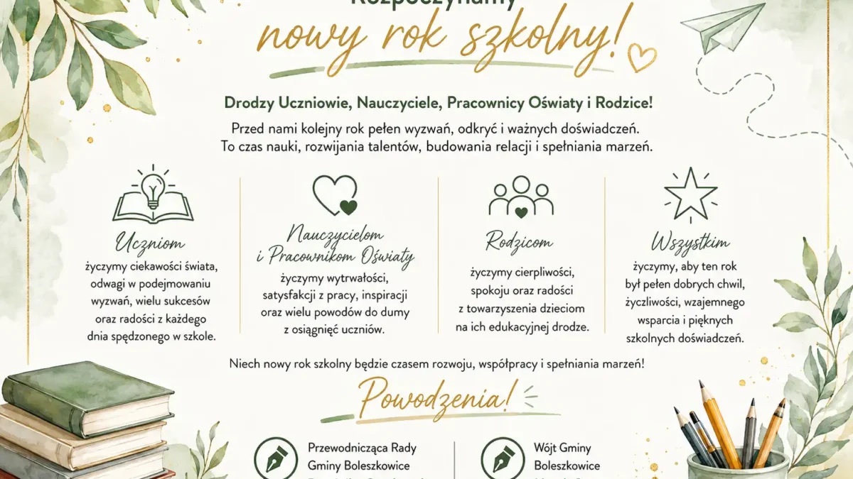 Nowy rok szkolny w gminie Boleszkowice: życzenia i informacje dla społeczności