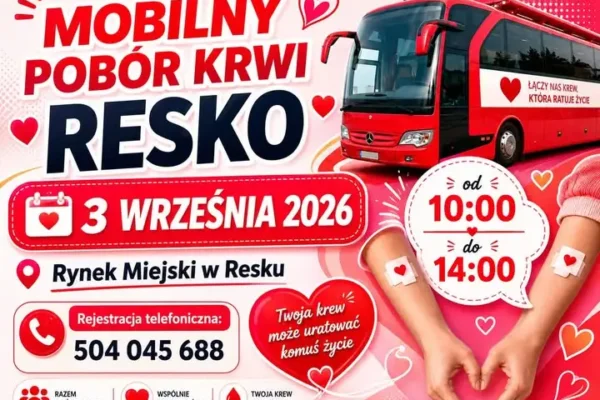 Mobilny punkt poboru krwi w Resku – oddaj krew i uratuj życie
