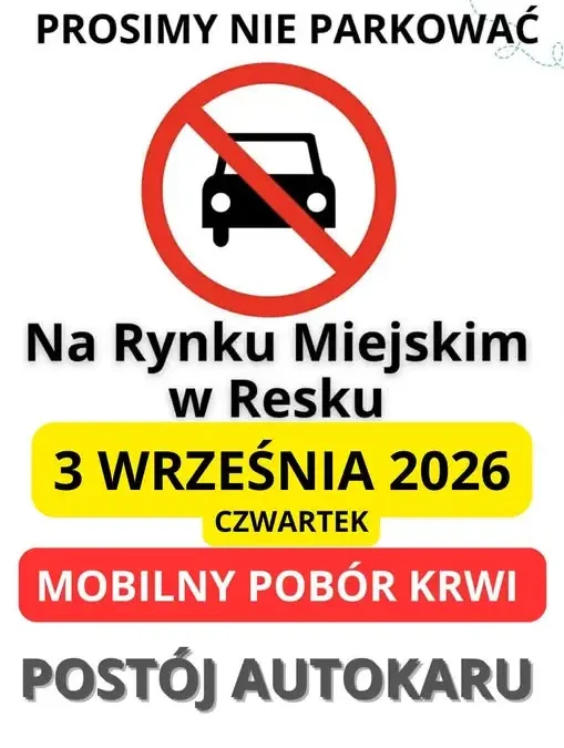 Resko: prośba o nieparkowanie na placu przy budynku – akcja poboru krwi