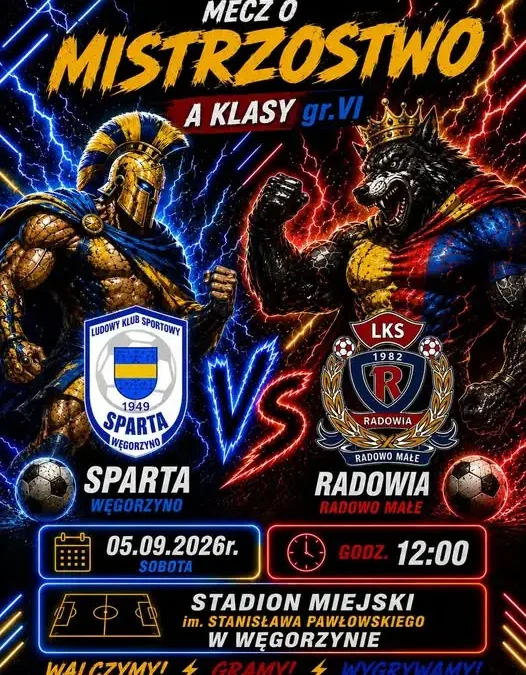 Derby w Węgorzynie: Radowia Radowo Małe zmierzy się ze Spartą