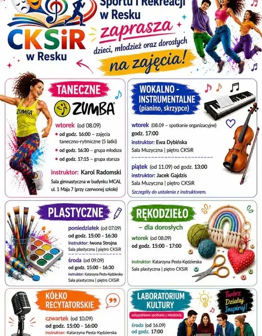 CKSiR w Resku zaprasza na nowe zajęcia – start już 7 września