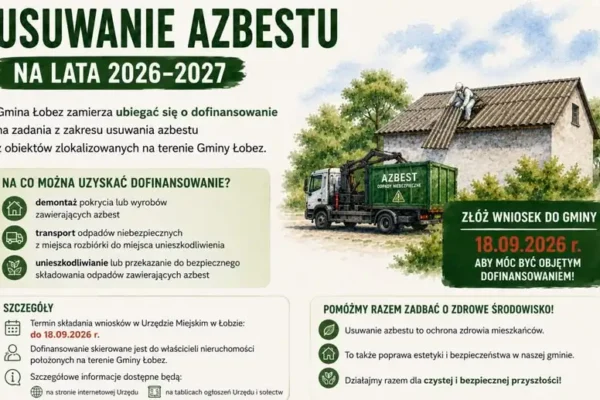 Gmina Łobez planuje dofinansowanie usuwania azbestu – nabór wniosków do 18 września