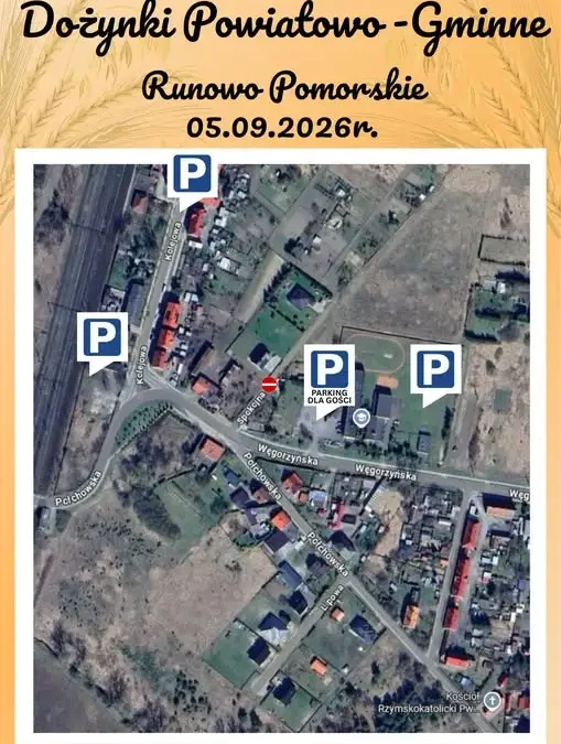 Dożynki Powiatowo-Gminne 2026 w Runowie Pomorskim – informacje o parkingach