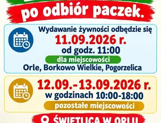 Paczki żywnościowe dla mieszkańców gminy Radowo Małe – harmonogram wydawania