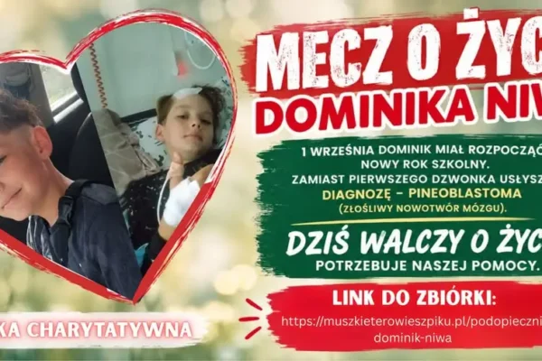 Pomoc dla 11-letniego Dominika z Łobza – walka z nowotworem mózgu