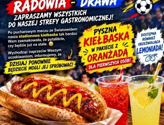 Kiełbaska stadionowa wraca na mecz Radowia – Drawa