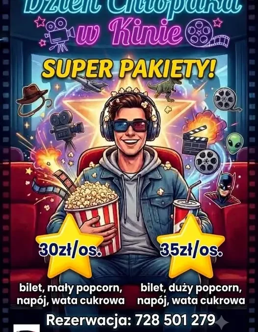 Dzień Chłopaka w Kinie za Rogiem w Węgorzynie – oferta dla szkół i przedszkoli