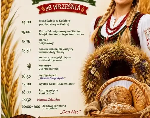 Dożynki w Dobrej 2026 – święto plonów, tradycji i wspólnej zabawy