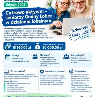Łobez stawia na cyfrową aktywność seniorów. Rusza projekt „CYFROWO AKTYWNI”