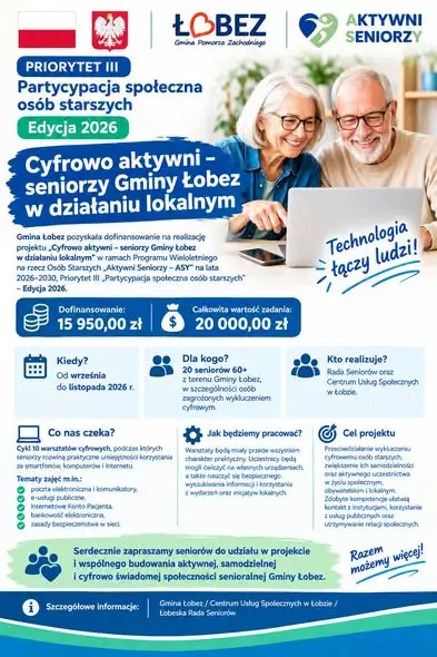 Łobez stawia na cyfrową aktywność seniorów. Rusza projekt „CYFROWO AKTYWNI”
