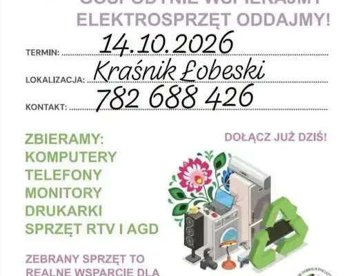 Zbiórka elektrośmieci w Kraśniku – wesprzyj KGW „Kraśniczanki”