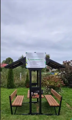 Inteligentna ławka solarna w Borkowie Wielkim dzięki grantowi sołeckiemu